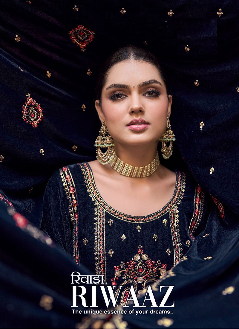 Riwaaz By Alok Heavy Velvet Wedding Salwar Suits Catalog

